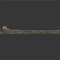 Scenic Great Wall 3D Model With Detailed Winding Structure And Green Vegetation