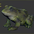 Realistic Green And Purple Frog Sculpture With Lifelike Detailed Design