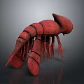 Vibrant Red Lobster Aquatic Animal 3D Rendering Showcased on Gray Reflective Surface