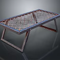 Modern Metal Rectangular Coffee Table With Grid Surface And Sturdy Support Legs 3d model