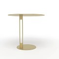 Golden Round Top Side Table With Column Design And Circular Base 3d model