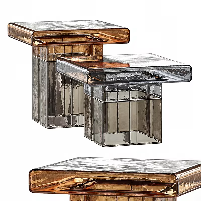 Stylish Modern Side Tables With Glass Tops And Geometric Metal Frame Designs 3d model