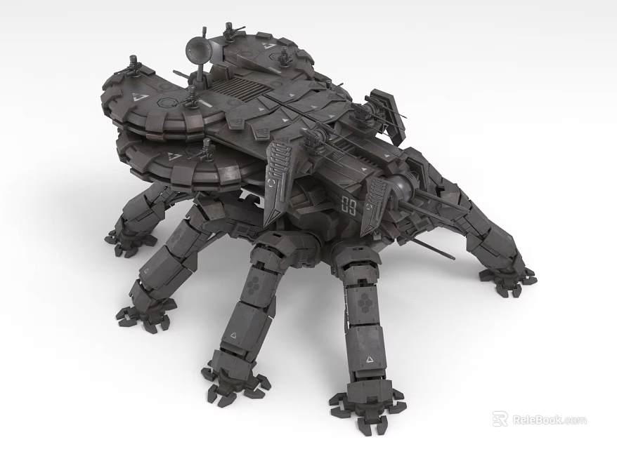 Detailed 3D Model Mechanical Spider With Robotic Metal Legs And Complex Structure 3d model 