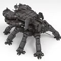 Detailed 3D Model Mechanical Spider With Robotic Metal Legs And Complex Structure