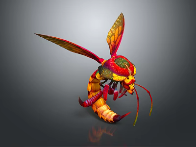 Colorful Insect Model With Vibrant Wings And Intricate Body Design Details 3d model