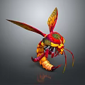 Colorful Insect Model With Vibrant Wings And Intricate Body Design Details