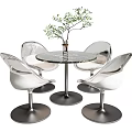 Modern leisure table and chair combination 3d model