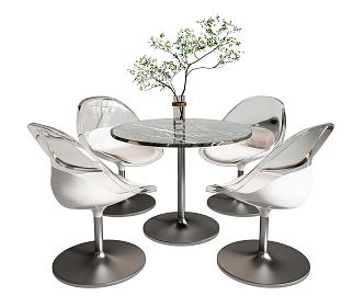 Modern leisure table and chair combination 3d model