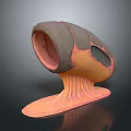 Detailed Biological Organism With Spiral Shell Muscular Inner Texture And Sturdy Base