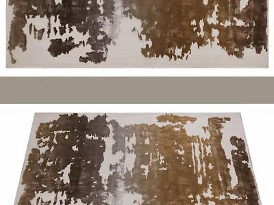 Modern Square Rug With Abstract Brown Beige Dark Brown Splash Pattern Texture Design 3d model