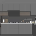 Modern Kitchen Interior Design With Dark Gray Cabinets Black Appliances Countertop And Window