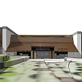 Modern Multi Storey Building With Glass Curtain Wall Balconies Wooden Elements And Green Plants