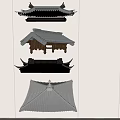 Chinese Traditional Roof Models Featuring Various Architectural Styles And Classic Designs
