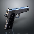 Classic Semi Automatic Black Metal Pistol With Ergonomic Grip And Barrel Design