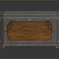 Vintage Metal And Wood Decorative Box With Hinged Lid Clasps And Rivets