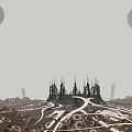 Science fiction planet alien civilization mysterious base energy factory 3d model