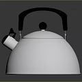 Silver Kettle with Black Handle and Hammered Texture Modern Sleek Design for Daily Use