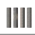 Four Gray Columns With Unique Detailed Textured Surfaces In Modern Design 3d model