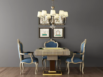 American Mahjong Table and Chair Casual Table 3d model American Mahjong Table and Chair Casual Table 3d model