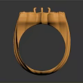 Elegant Gold Ring With Floral Design And Gemstone For Daily Accessory