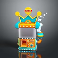 Fun Colorful Lemon Food Machine With Crown Design And Bubble Effects 3d model