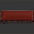 Red Double Decker Bus Exterior With European Camping Advertisement And Classic Design