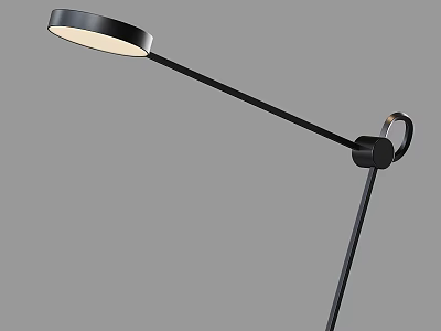 Sleek Modern Desk Lamp With Black Metal Stand Adjustable Arm And Round White Shade 3d model