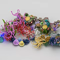 Colorful Aquatic Animals Thriving In Vibrant Coral Reef With Anemones And Marine Plants
