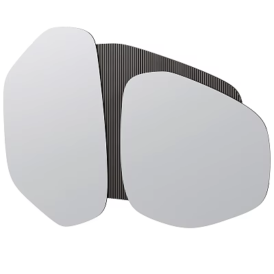 Two Irregular Shaped Mirrors With Black Frame For Modern Home Interior Decor 3d model