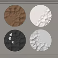 Four Circular Textured Wall Decor in Various Colors for Modern Home Interior 3d model