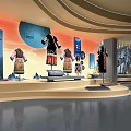 Traditional Ethnic Costumes Exhibition In Museum With Display Mannequins