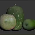 Fresh Green Mangoes On Dark Surface For Fresh Food Display And Photography