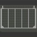 White Metal Frame Scene Component With Wire Mesh And Green Panel