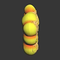 Yellow Spherical Organ Structure With Hair Like Textures And Shiny Surface Features