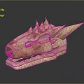 Ancient Mythical Dragon Skull With Spikes Horn And Rough Texture On Dark Background