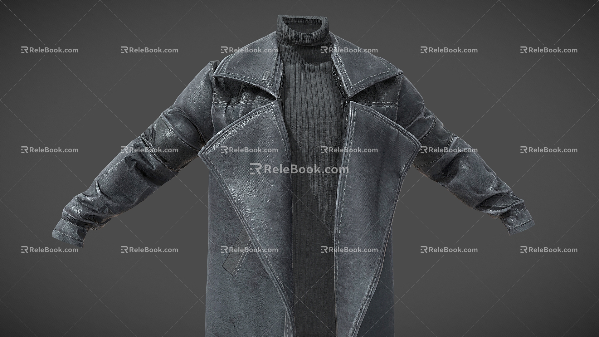 windbreaker leather clothes top coat clothing 3d model