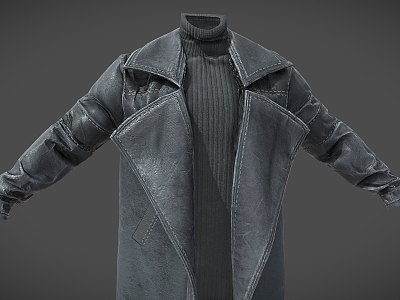 windbreaker leather clothes top coat clothing 3d model