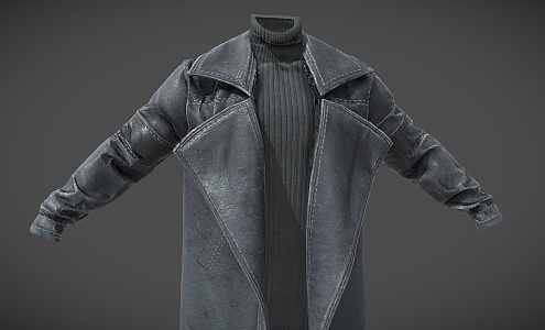 windbreaker leather clothes top coat clothing 3d model