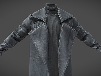 windbreaker leather clothes top coat clothing 3d model