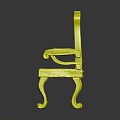 Luxurious Purple Leather Accent Chair With Gold Carved Details And Curved Legs Design