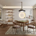 Elegant New Chinese Style Hotel Chess And Card Room Interior With Cozy Wooden Furniture