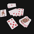 Card Games Entertainment With Spread Playing Cards And Red Hearts Suits For Leisure Activity