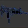 Modern Submachine Gun with Metallic Body Barrel Magazine and Tactical Grip Design