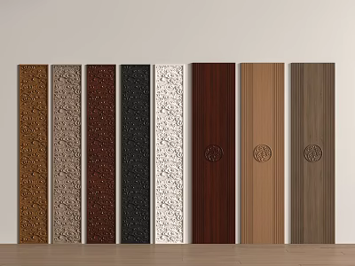 New Chinese-style Solid Wood Carved Wall Panel Xiangyun Pattern Panel 3d model