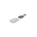 Modern Oval Coffee Table With White Purple Blue Marble Texture And Slim Black Legs