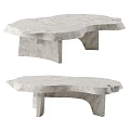 Modern Natural Marble Coffee Table With Irregular Shape And Textured Surface 3d model