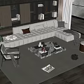 Modern Sofa Coffee Table Combination Sofa Coffee Table Multi-person Sofa Living Room 3d model