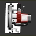 Professional Electric Circular Saw with Red Silver Handle and Metal Base RAZOR
