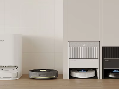 Smart Robotic Vacuums With Automatic Charging Stations And Multiple Models For Home Cleaning 3d model