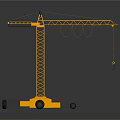 Yellow Construction Crane Equipment With Long Boom Base Wheels And Hook